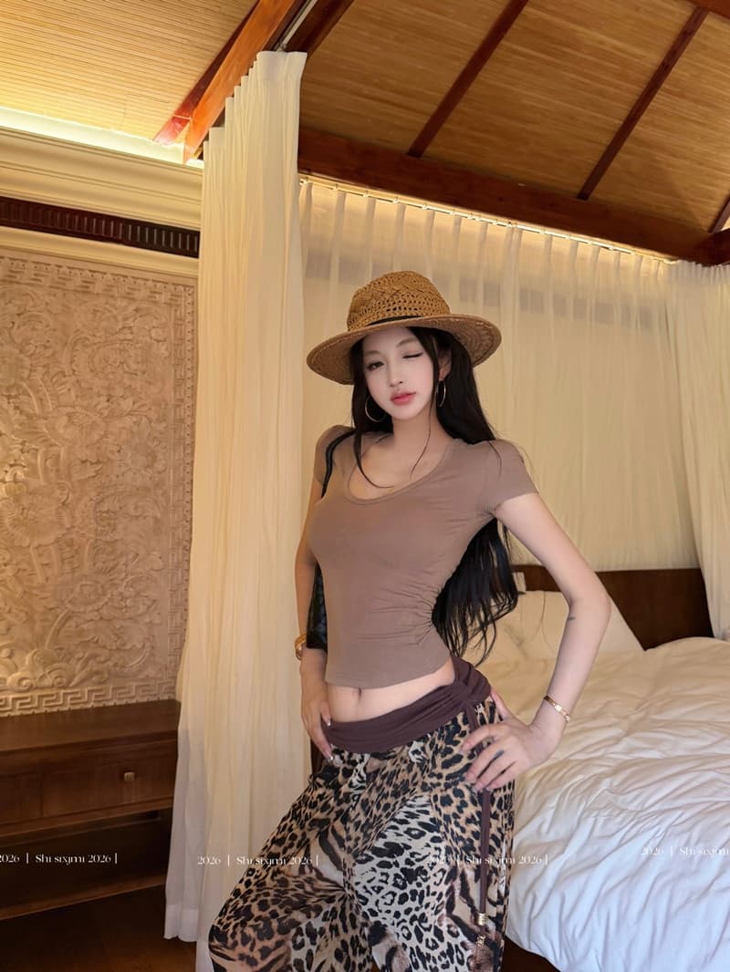 실사 정가 여름 로우 웨이스트 레오파드 무늬 도루 센스 쉬폰 바지 뒤집다 허리 머리 펌프 Pleat 품격 긴 바지 시원한 와이드 레그 팬츠 상세 이미지 8