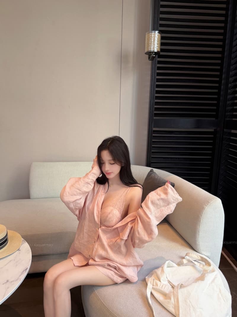 실사 정가 얼음 모래 복숭아 복숭아 루즈핏 대 에디션 셔츠 레이스 인사이드 가져 가라. 반바지 상세 이미지 14