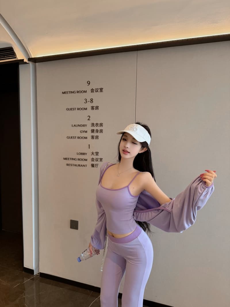 실사 정가 산소 3종 세트 배트윙 소매 오픈 가디건 슬립 바지 패션 다용도 세트 상세 이미지 9