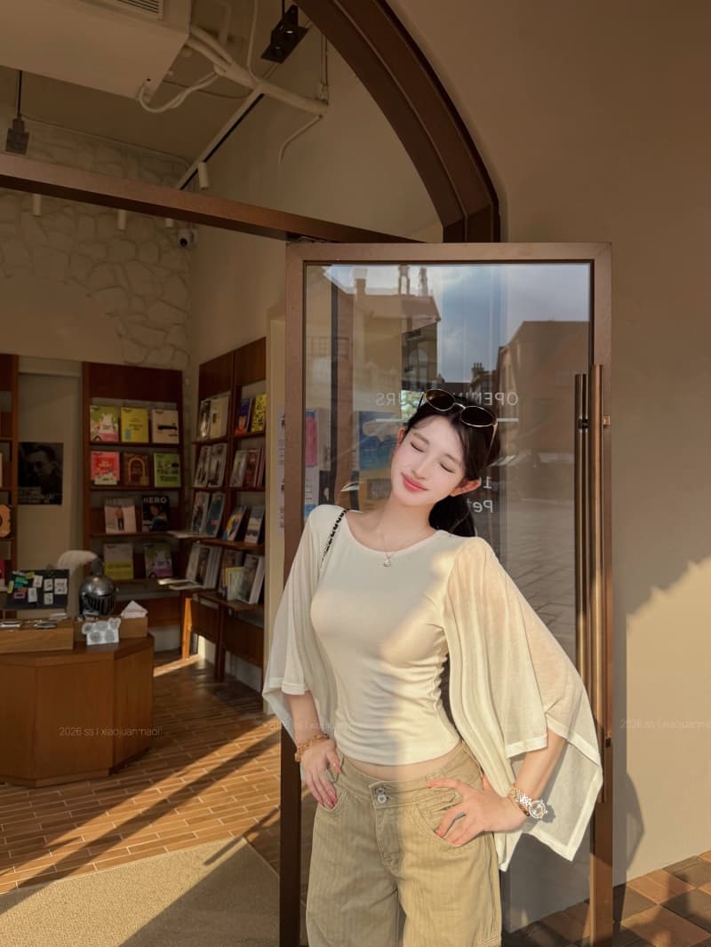 실사 정가 문단 그림자 소매 맨위 한 단어 대 네클라인 프로 피부 통기성 쇼트 스타일 나팔 소매 티셔츠 여성 여름 상세 이미지 10