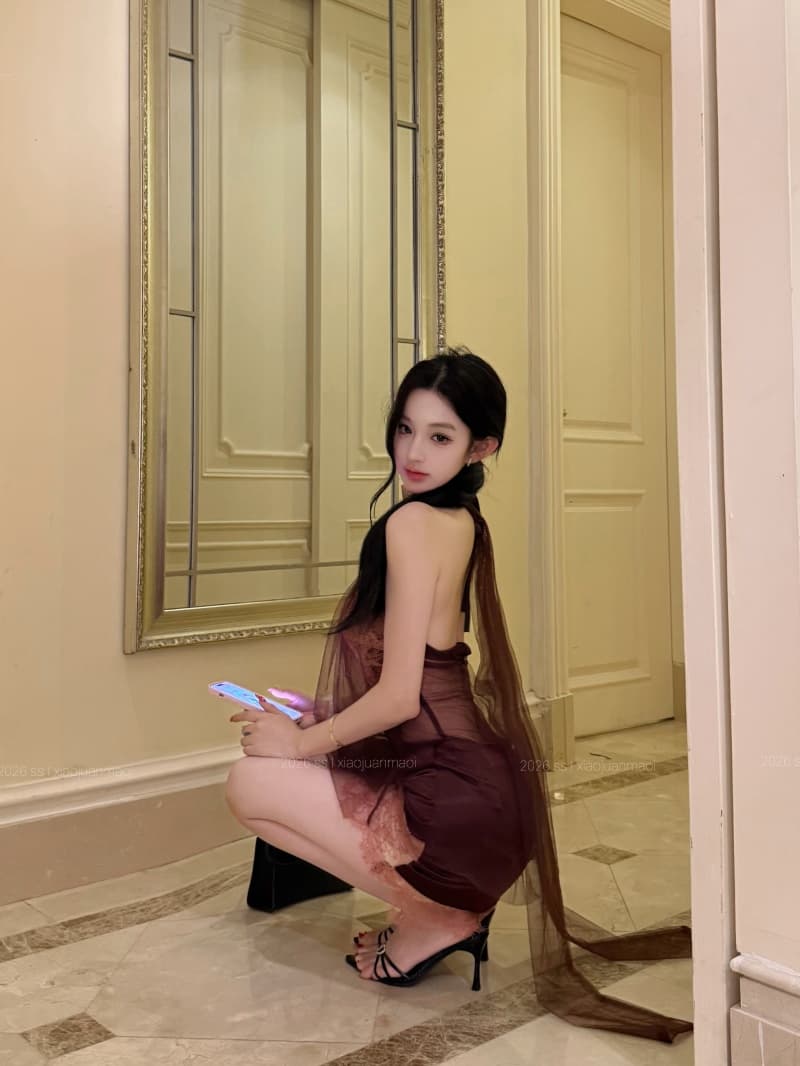 실사 정가 아침 안개 화이트 장미 망사 철자 레이스 맨위 타이트 스커트 투피스 세트 상세 이미지 5