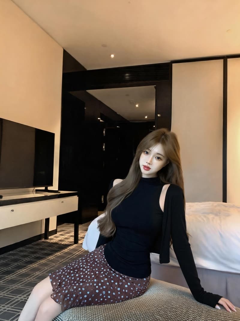 실사 정가 2 가지 색상 긴팔 오픈 가디건 여성 이른 가을 2026 새로운 몸매 가꾸기 슬림해 보이는 조끼 원피스 세트 상세 이미지 11