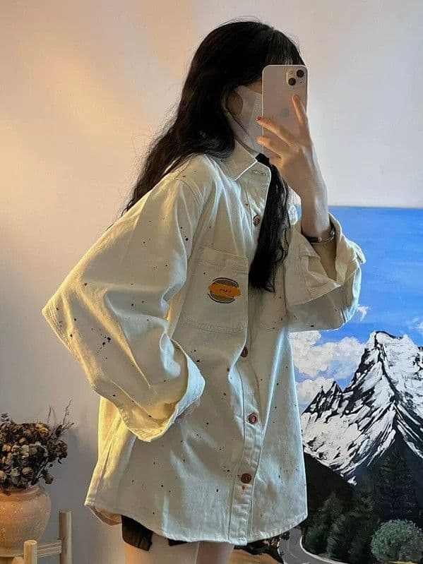 레트로 항구 바람 데님 재킷 여성 코트 봄 가을 2026 새로운 디자인 센스 작은 대중 루즈핏 bf 느긋한 바람 맨위 상세 이미지 6