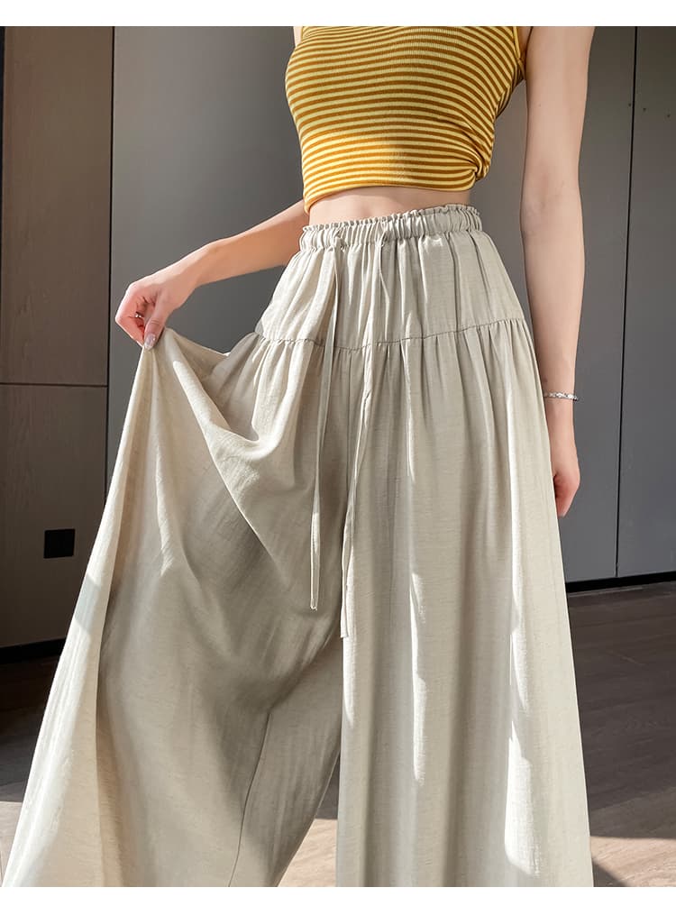 실사 느긋한 도루 가을 센스 치마바지 구름 바지 여성 Xiamu 귀 핀치 Pleat 캐주얼 바지 루즈핏 슬림해 보이는 와이드 레그 팬츠 상세 이미지 50