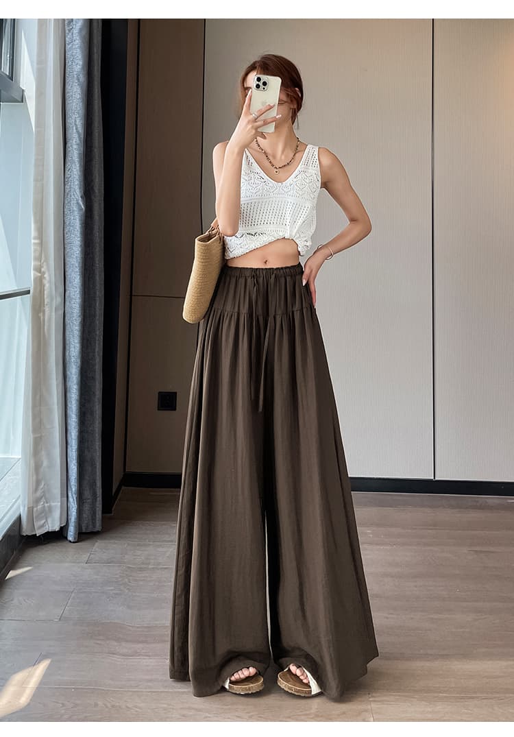 실사 느긋한 도루 가을 센스 치마바지 구름 바지 여성 Xiamu 귀 핀치 Pleat 캐주얼 바지 루즈핏 슬림해 보이는 와이드 레그 팬츠 상세 이미지 55