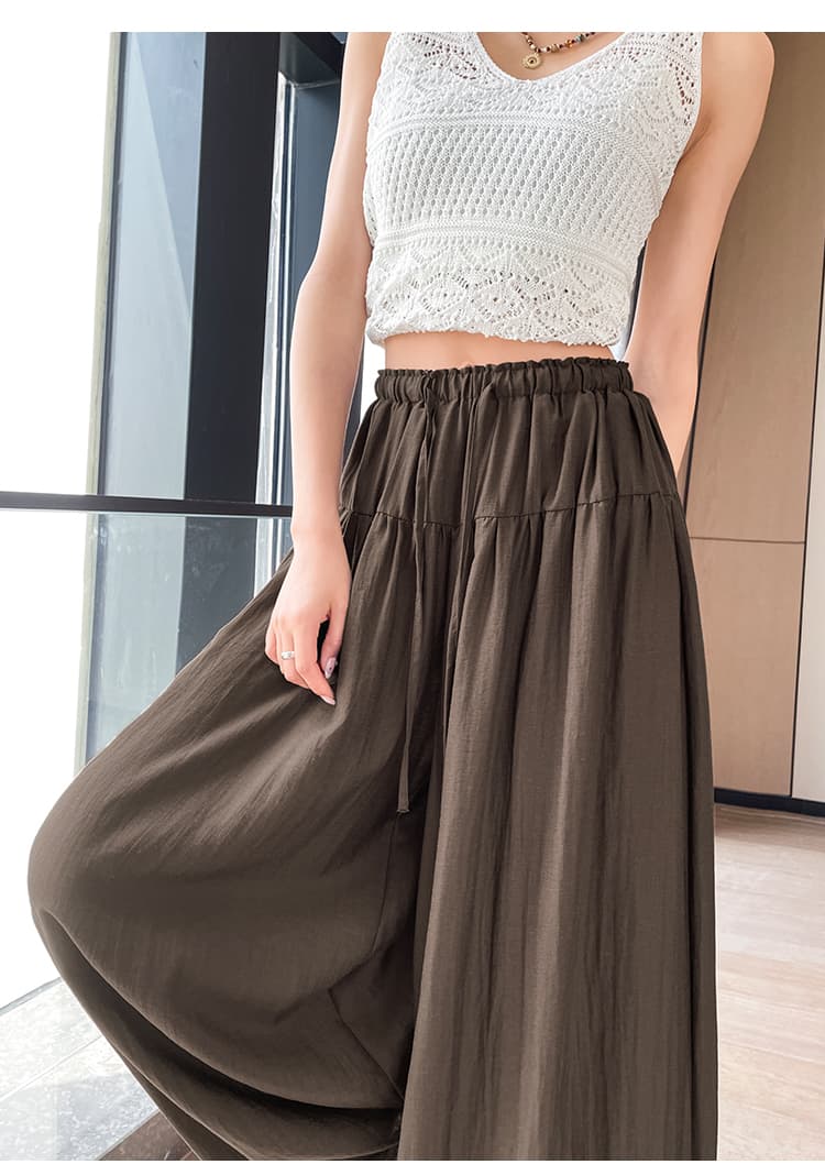 실사 느긋한 도루 가을 센스 치마바지 구름 바지 여성 Xiamu 귀 핀치 Pleat 캐주얼 바지 루즈핏 슬림해 보이는 와이드 레그 팬츠 상세 이미지 60
