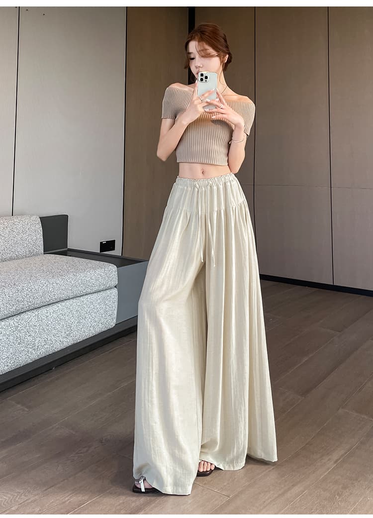 실사 느긋한 도루 가을 센스 치마바지 구름 바지 여성 Xiamu 귀 핀치 Pleat 캐주얼 바지 루즈핏 슬림해 보이는 와이드 레그 팬츠 상세 이미지 64