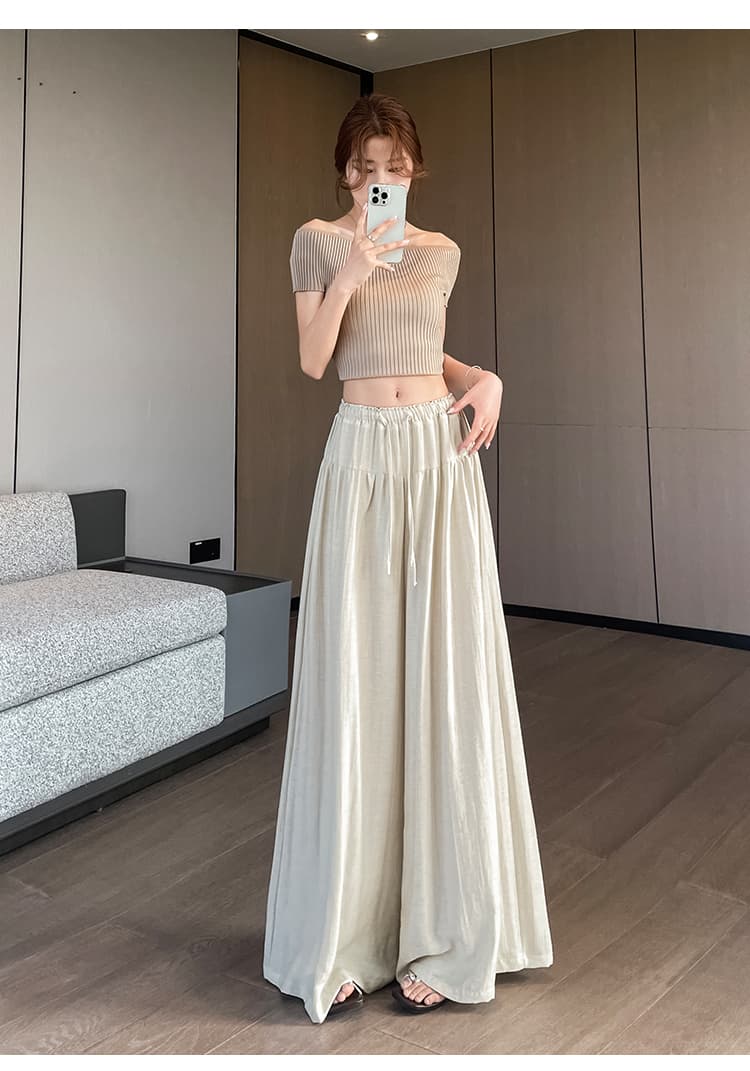 실사 느긋한 도루 가을 센스 치마바지 구름 바지 여성 Xiamu 귀 핀치 Pleat 캐주얼 바지 루즈핏 슬림해 보이는 와이드 레그 팬츠 상세 이미지 68