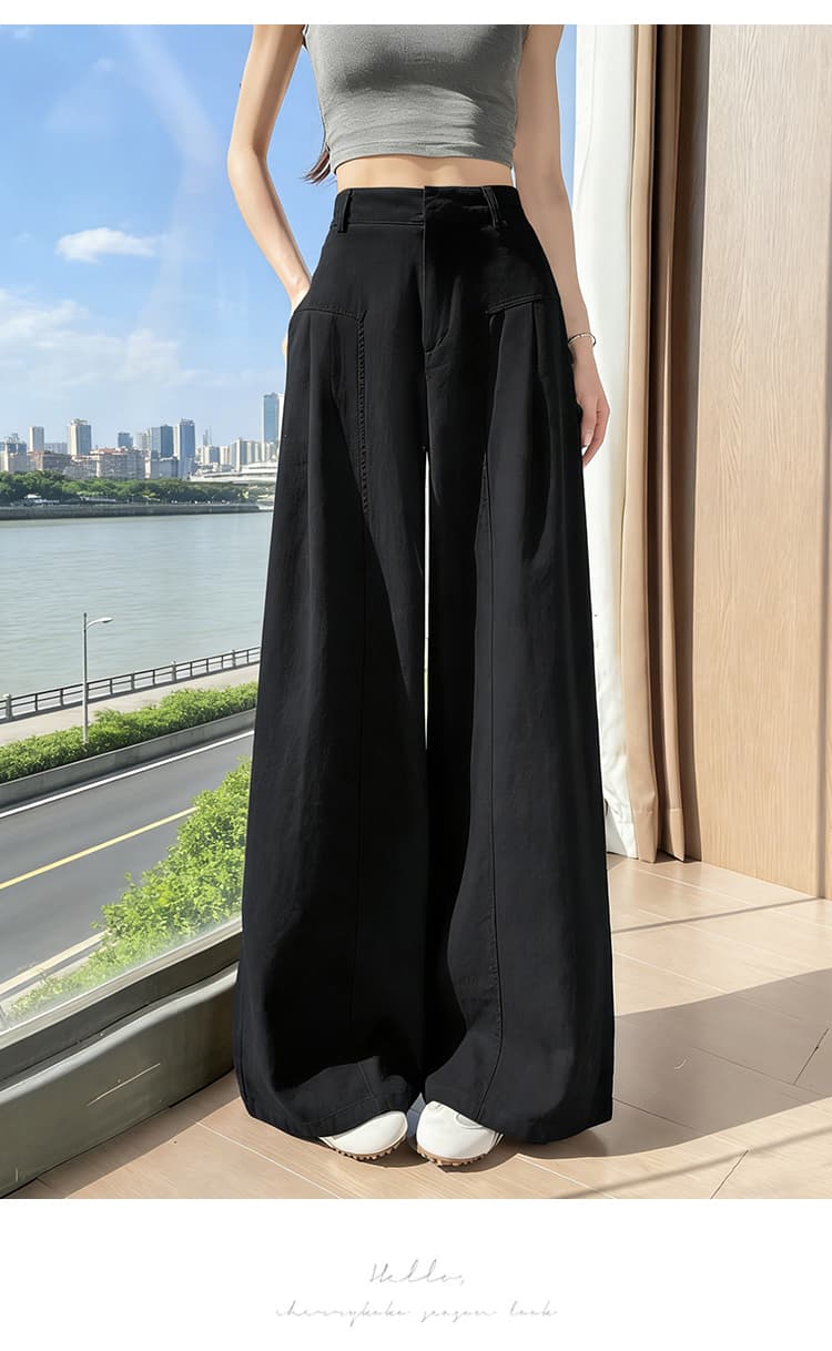 실사 화이트 대나무 마디 면 캐주얼 바지 여성 여름 얇은 스타일 2026 루즈핏 차가운 센스 와이드 레그 팬츠 느긋한 바람 스트레이트 팬츠 상세 이미지 43
