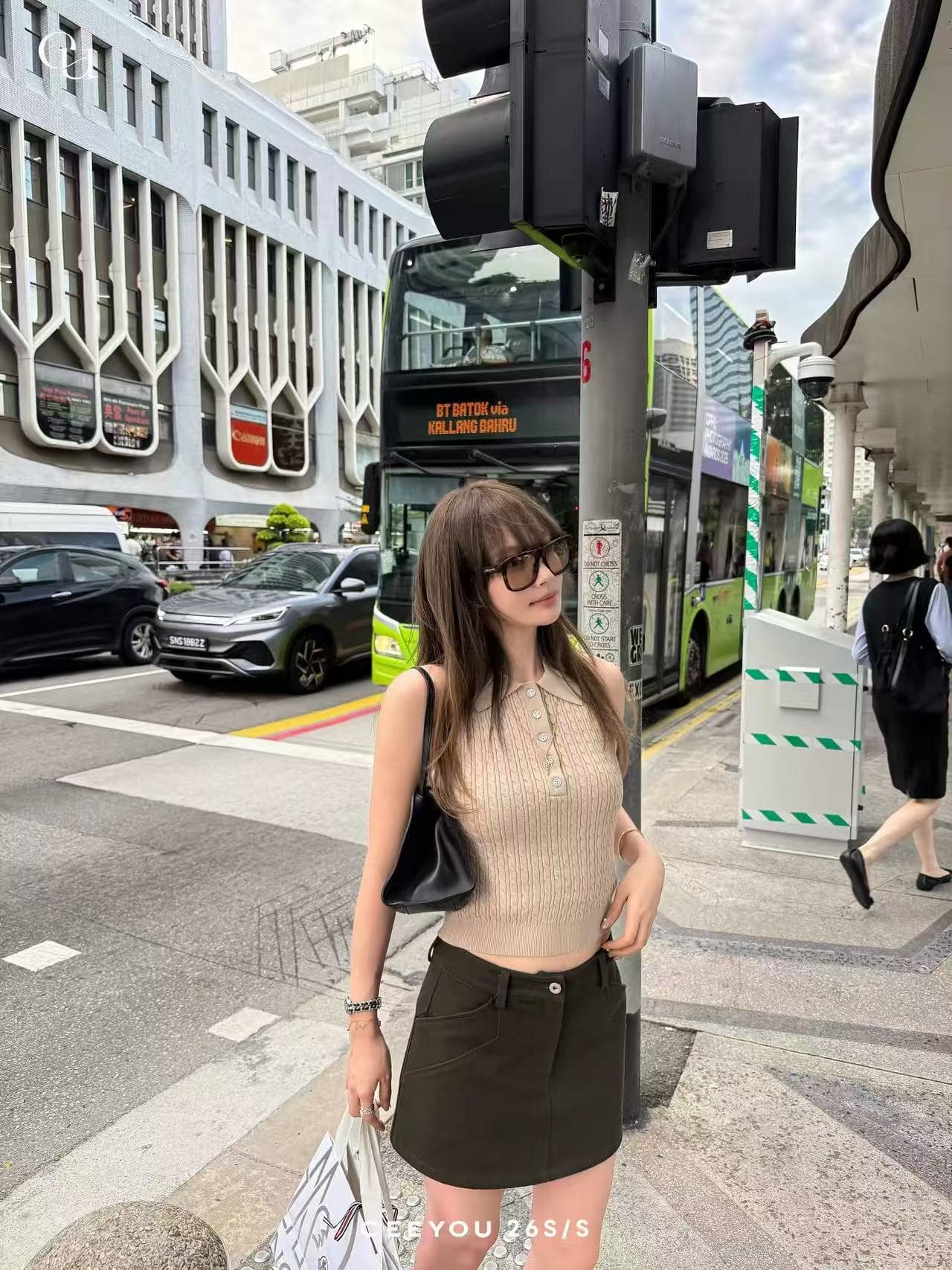 ceeyou 배색 좋은 꽈배기 POLO 칼라 학원 조끼 상세 이미지 3
