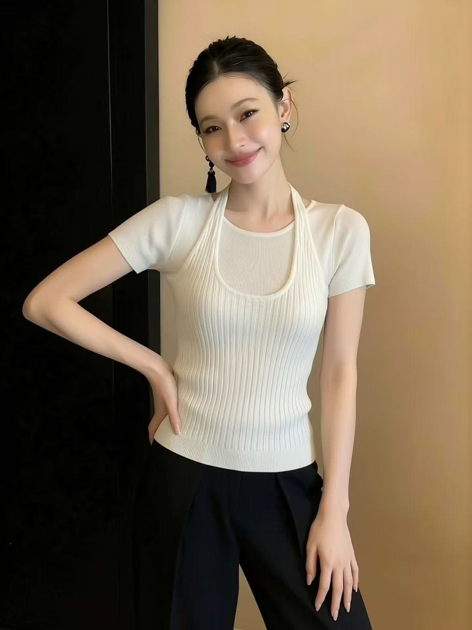 유럽 상품 무거운 2026 년 여름 새로운 패션 다용도 반팔 티셔츠 고급 센스 착용 가져 가라. 아름다운 맨위 여성 의류 상세 이미지 4