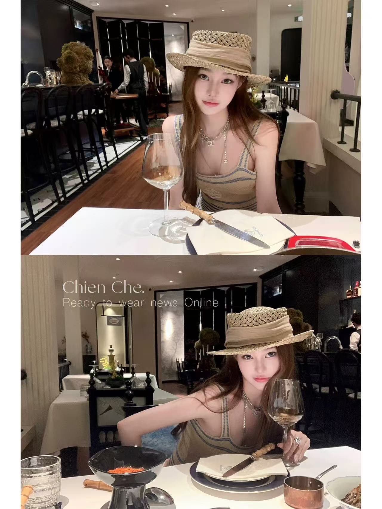 자동차 늦게 En chien 명문 여성 작은 샤넬 스타일 니트 타이트 스커트 아마 주간 실크 몸매 가꾸기 스트라이프 슬립 여성 드레스 상세 이미지 4