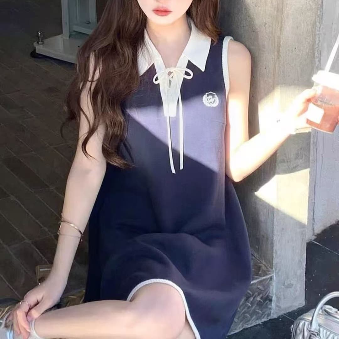 2026 그레이트 봐라. 프랑스식 사소한 드레스 여름 아름다운 아니요 명중 섹션 고유 한 아름다운 조끼 치마 작은 키 이미지 5