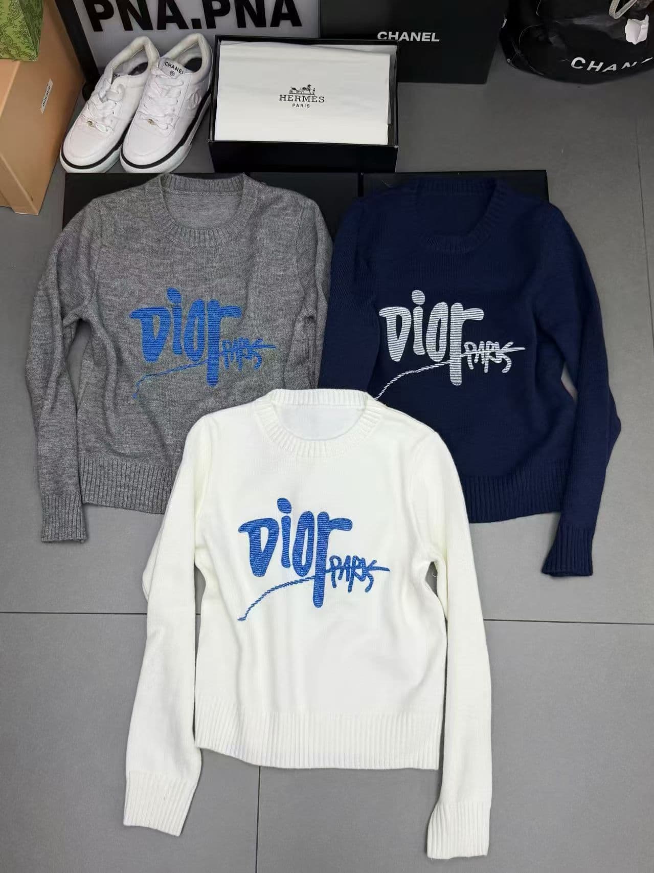 cozydays 화이트 알파벳 한 부서 느긋한 스웨터 여자 가을 겨울 새로운 스택 착용 풀오버 품격 루즈핏 니트 스웨터 이미지 2