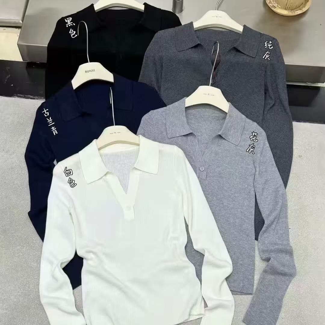runxi 니트 스웨터 여성 이른 가을 착용 가져 가라. 한 부서 chic Chic 긴팔 맨위 가을 겨울 인사이드 가져 가라. 만나는 POLO 셔츠 이미지 5