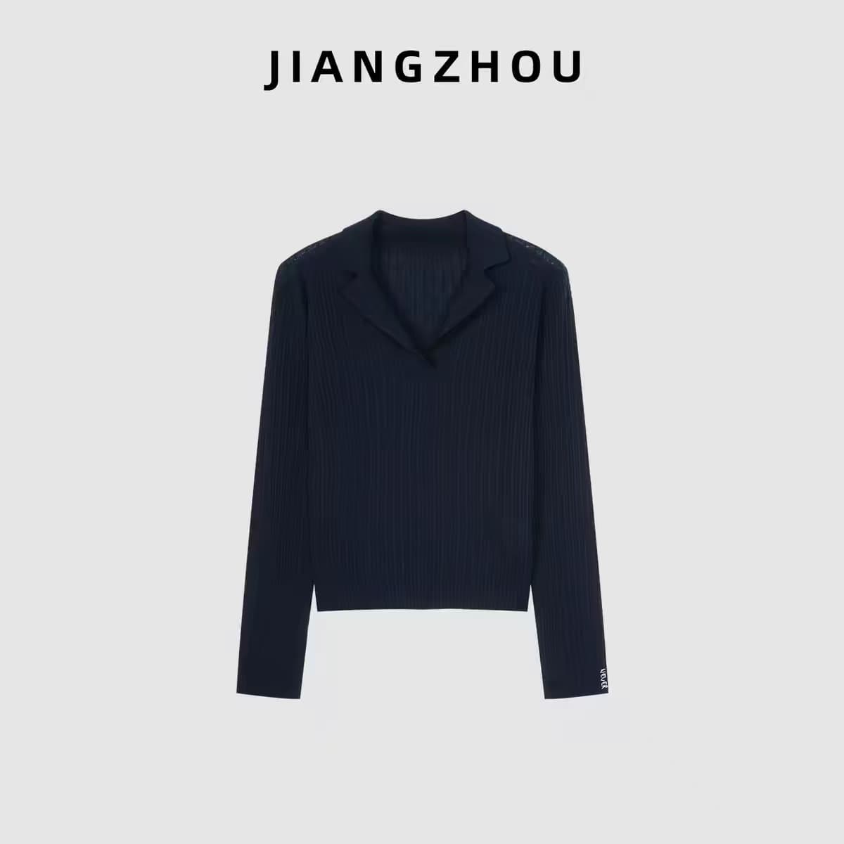 강 대륙 jiangz 가을 외국 가스 세련된 긴팔 니트 스웨터 여성 몸매 가꾸기 슬림해 보이는 다용도 폴로 칼라 만나는 맨위 이미지 5