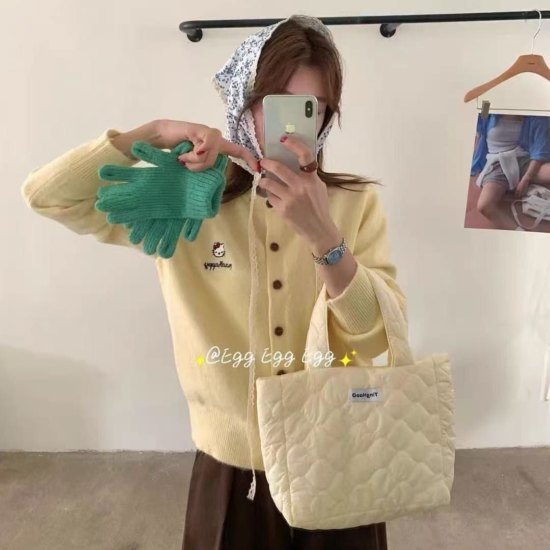 한 부서 egg 만화 키티 자수 부드러운 찹쌀 찹쌀 오픈 가디건 이른 가을 외국 가스 착용 가져 가라. 슬림해 보이는 재킷 맨위 여성 이미지 5