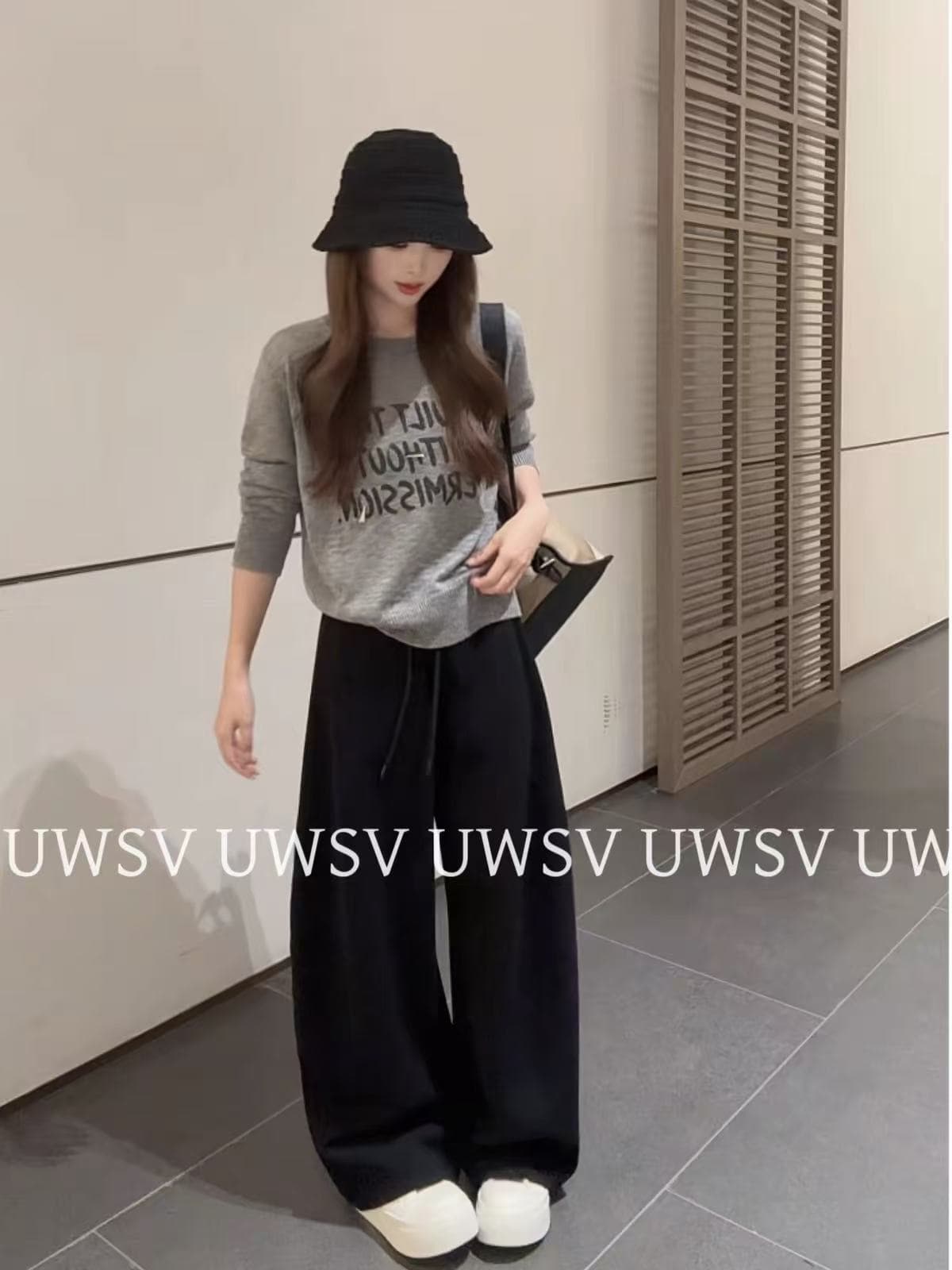 Annan uwsv 새로운 이른 가을 외국 가스 패션 루즈핏 캐주얼 여자 니트 스웨터 풀오버 알파벳 스웨터 이미지 4