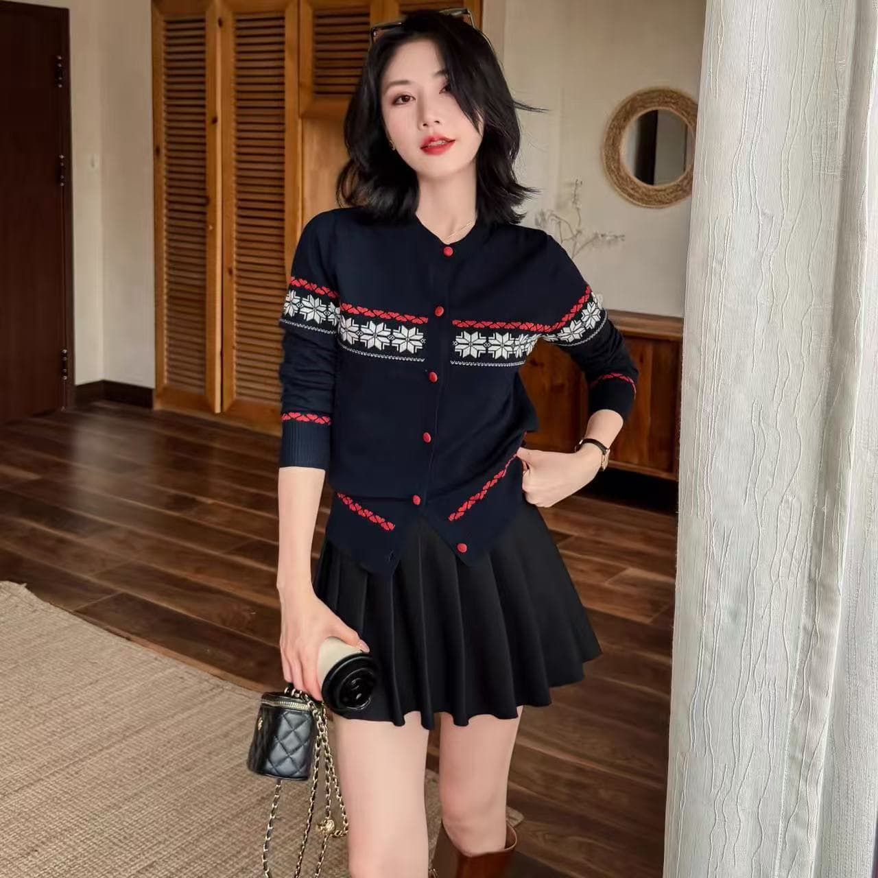 새로운 오래된 돈 바람 털 셔츠 니트 스웨터 카디건 코트 우아함 디스플레이 품격 영국식 biabetty 카운터 정통 이미지 5