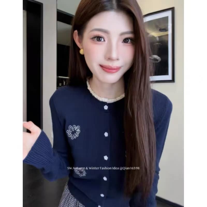 芊芊 품격 니트 오픈 가디건 여성 2026 이른 가을 새로운 미니멀리즘 다용도 몸매 가꾸기 슬림해 보이는 맨위 zz-037 이미지 3