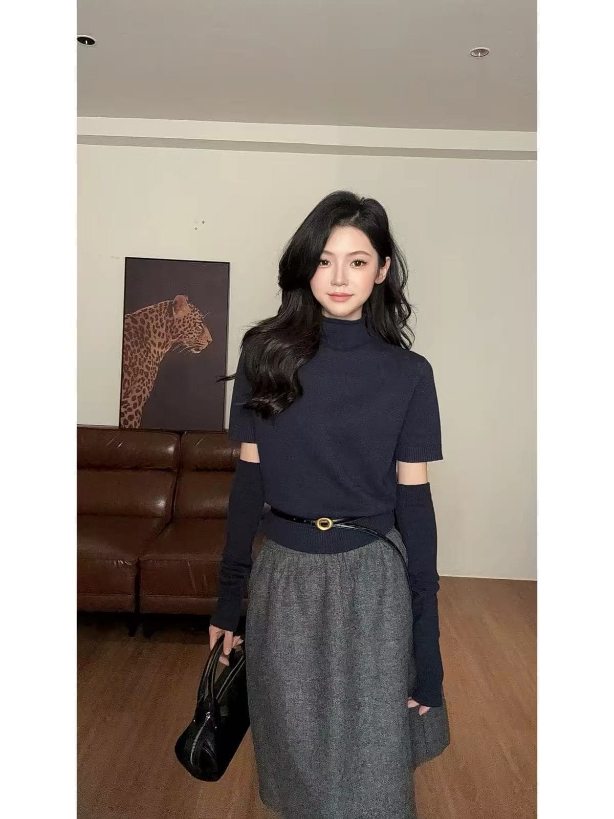 zouyashifa 작은 대중 디자인 센스 품격 캐주얼 고급 센스 모직물 맨위 ysa26820 상세 이미지 1