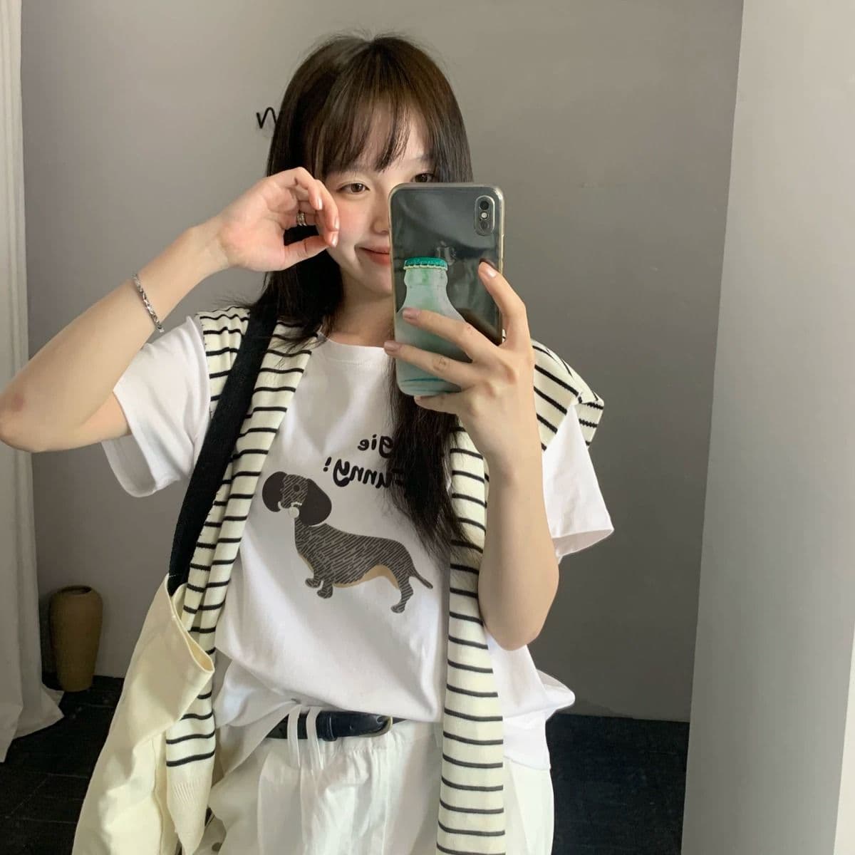 경관 그림 21 순면 210 그램 2026 년 여름 드레스 반팔 티셔츠 여성 프린트 상세 이미지 2