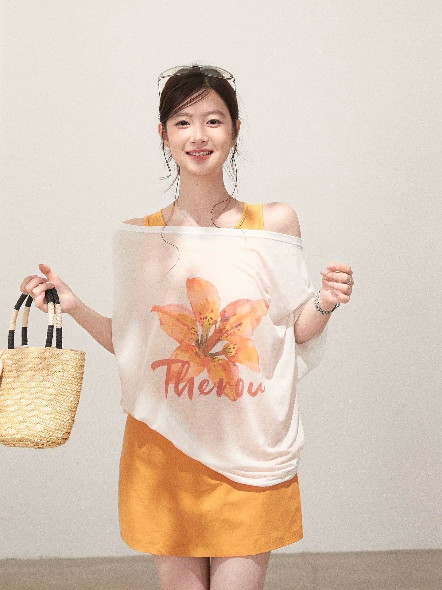 원본 것 오프숄더 자외선 차단 니트 블라우스 여성 봄 여름 미니멀리즘 티셔츠 맨위 상세 이미지 11
