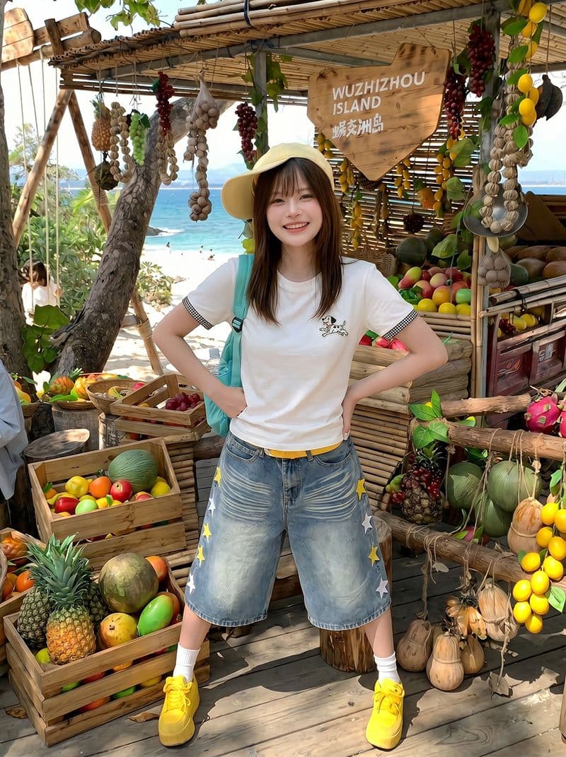 1 1 순면 리브 220 그램 반팔 티셔츠 여성 의류 여름 새로운 자수 몸매 가꾸기 슬림해 보이는 맨위