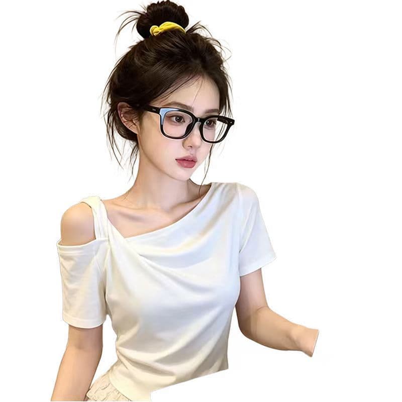 210 그램 92 면 8 암모니아 Lun 2026 여름 새로운 한국 스타일 반팔 티셔츠 여성 디자인 센스 이미지 5