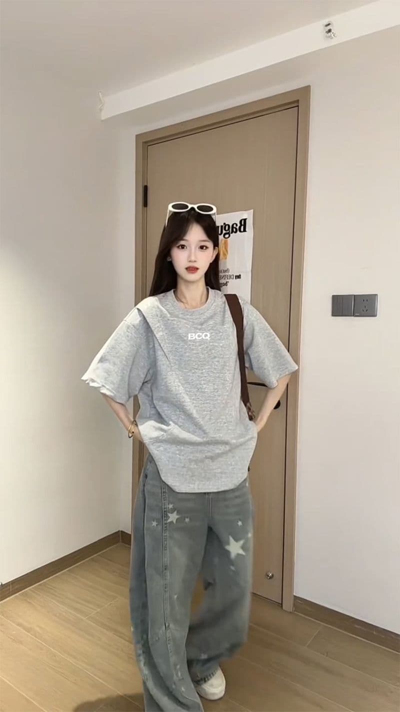 남자 바 면 220 그램 조수 브랜드 반팔 티셔츠 남녀 커플 여름 새로운 자수 루즈핏 라운드 넥 맨위 상세 이미지 3