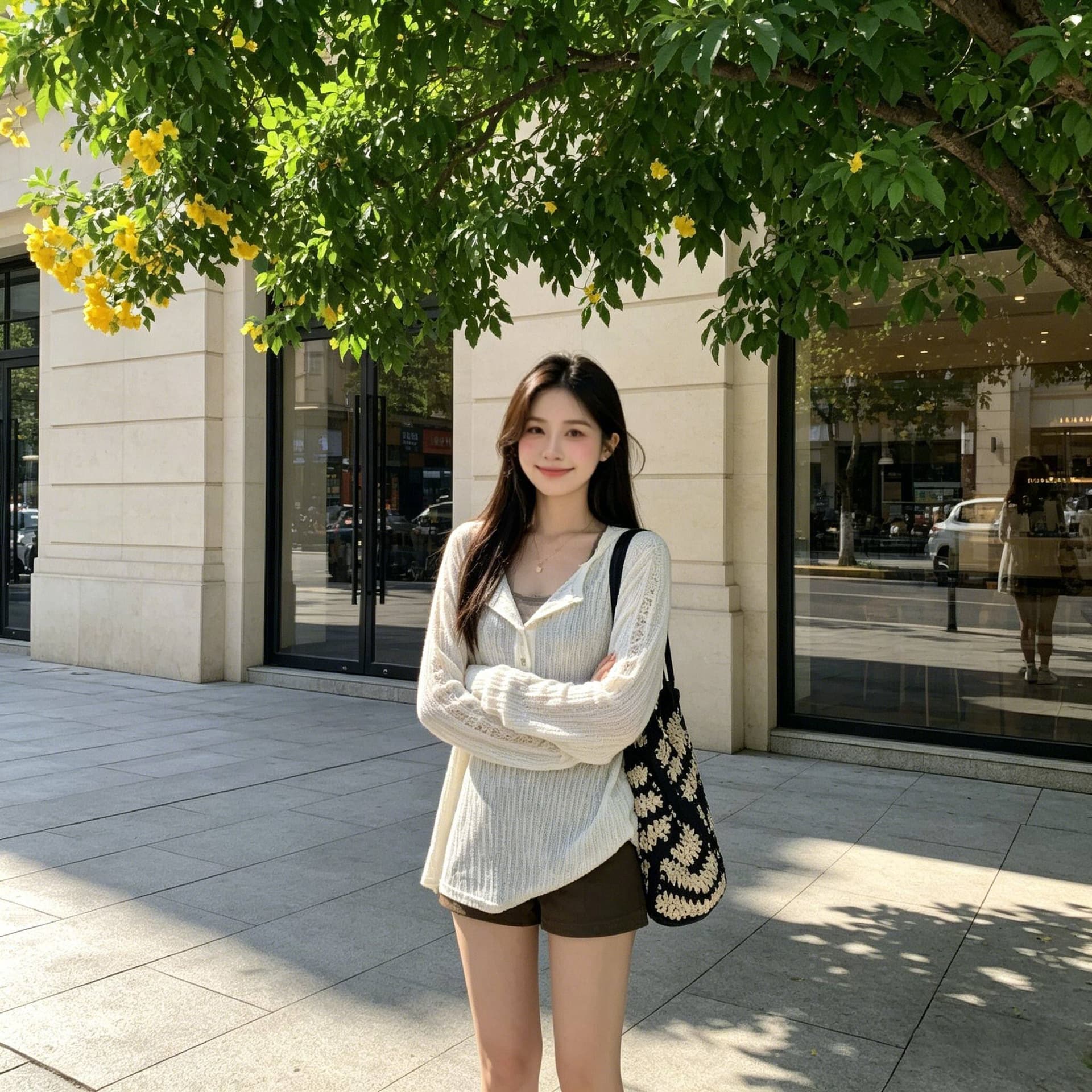 여름 새로운 루즈핏 슬림해 보이는 블라우스 다용도 긴팔 티셔츠 여성 한 부서 작은 대중 홀로우 아웃 디자인 센스 맨위 상세 이미지 2