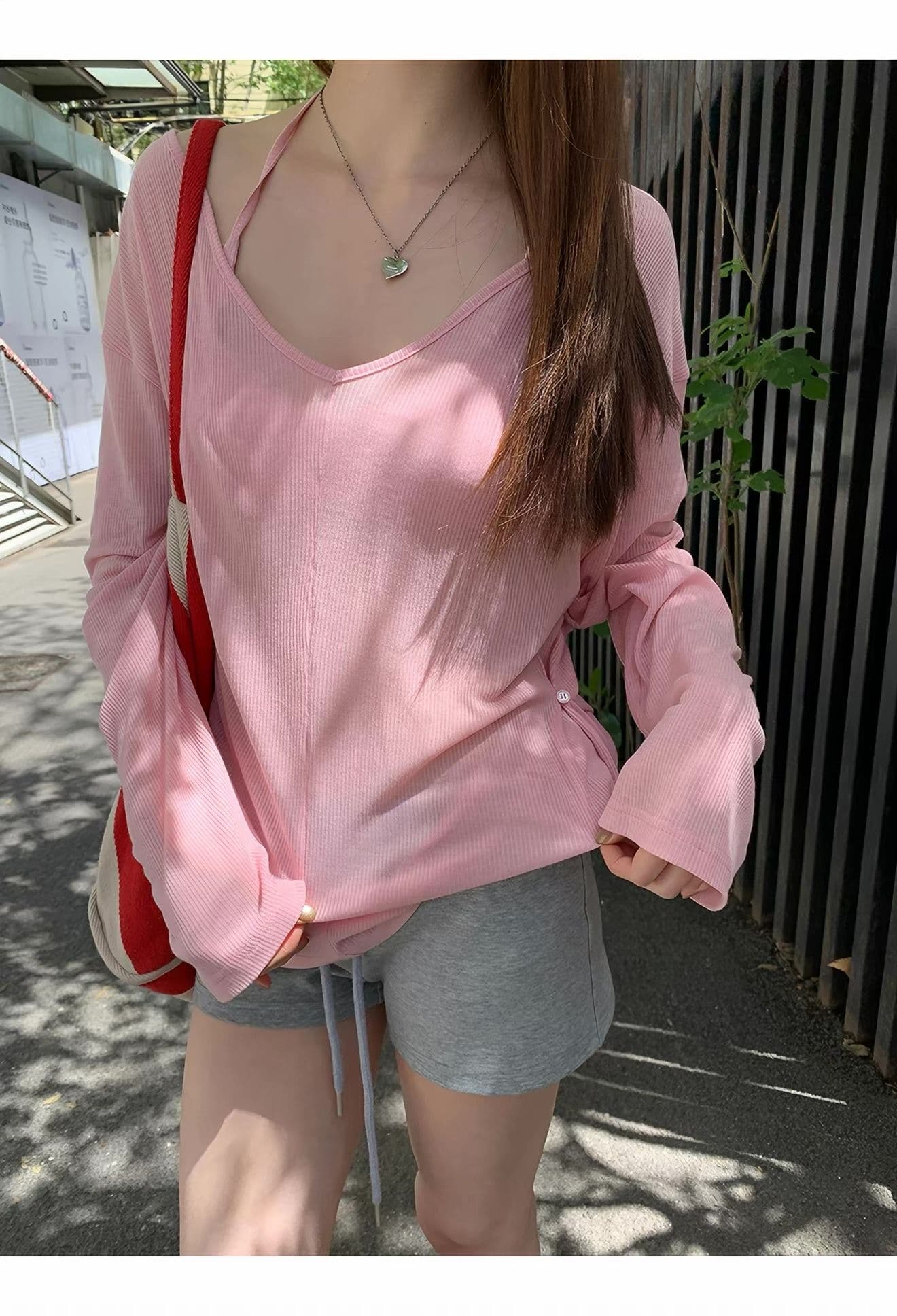 150그램 80 폴리 에스터 20 접착제 자외선 차단 블라우스 여성 새로운 여름 ootd 착용 가져 가라. 긴팔 티셔츠 맨위 투피스 세트 상세 이미지 5