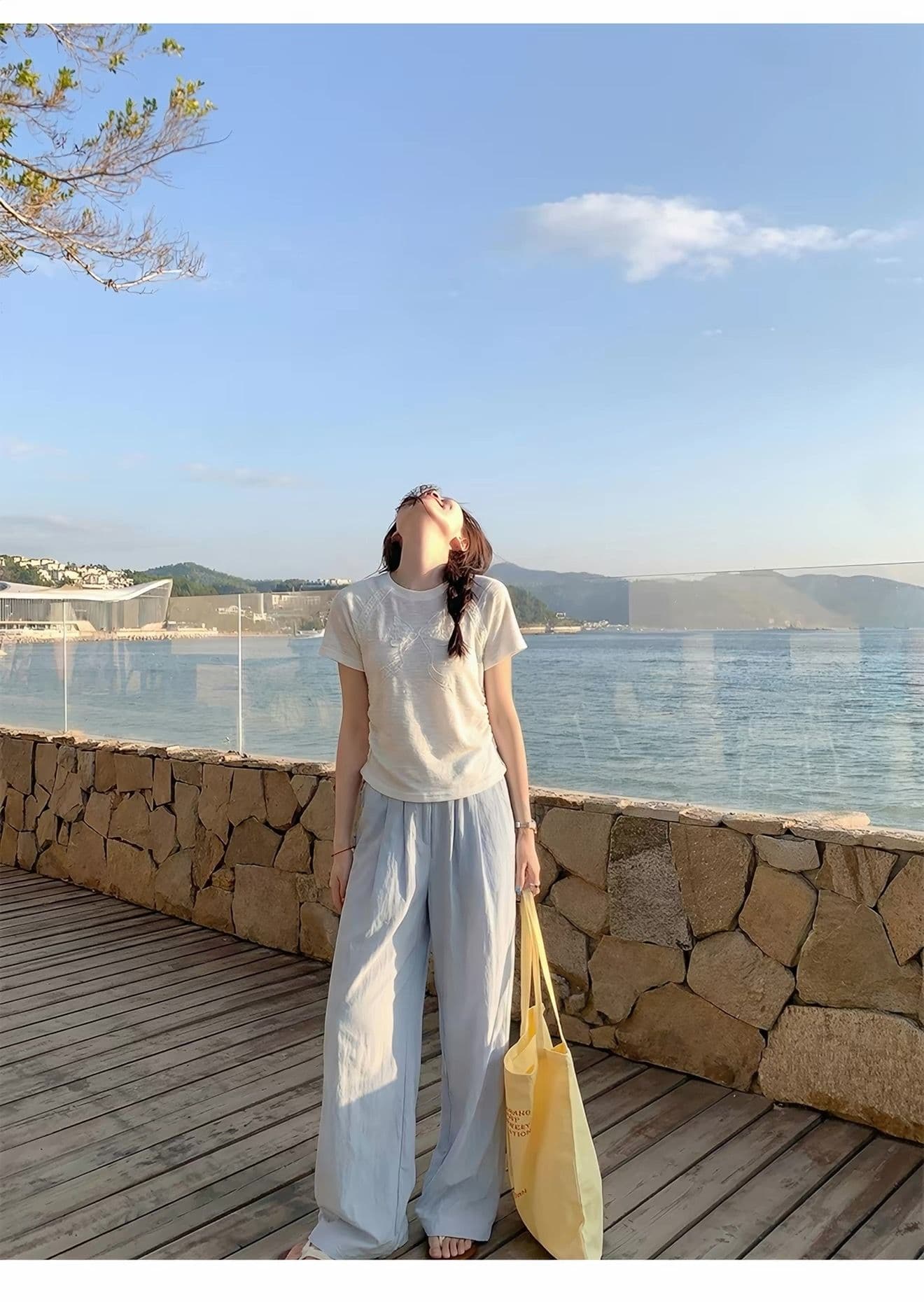 180 그램 65 폴리 에스터 35 면 한 부서 자수 긍정적 인 어깨 쇼트 스타일 반팔 티셔츠 여성 여름 작은 키 몸매 가꾸기 슬림해 보이는 맨위 상세 이미지 4
