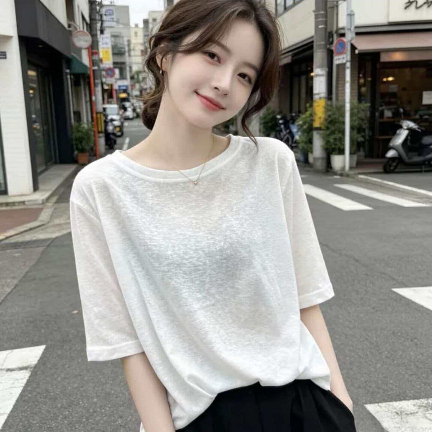 165 그램 눈꽃 면 2026 여름 새로운 한국 스타일 반팔 티셔츠 여성 디자인 센스 상세 이미지 5