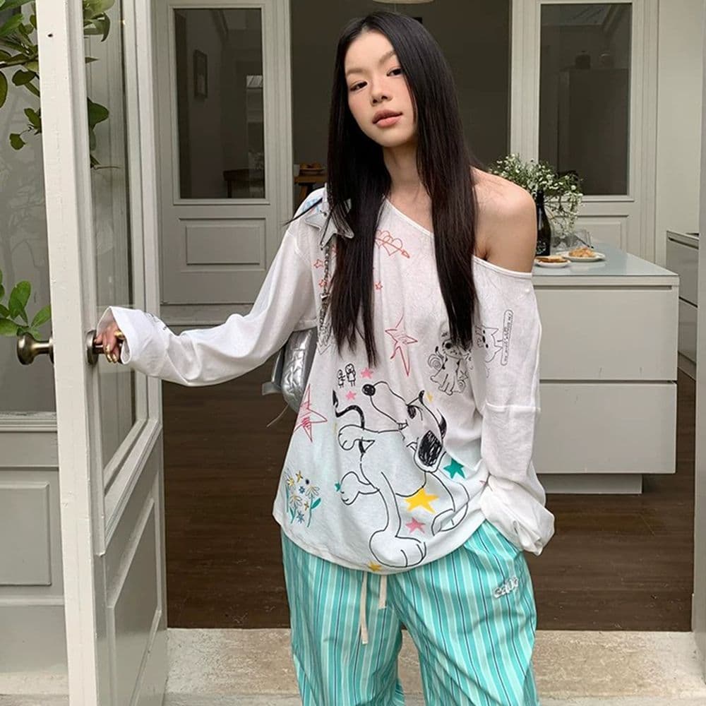 원본 것 얇은 스타일 긴팔 티셔츠 여성 초기 가을 루즈핏 자외선 차단 블라우스 맨위 이미지 5