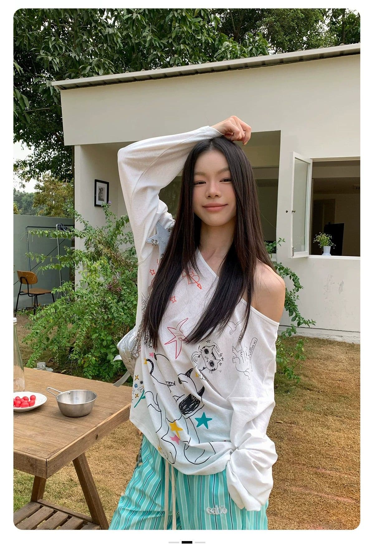 원본 것 얇은 스타일 긴팔 티셔츠 여성 초기 가을 루즈핏 자외선 차단 블라우스 맨위 상세 이미지 4