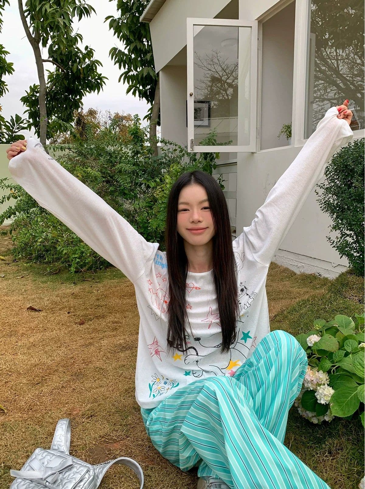 원본 것 얇은 스타일 긴팔 티셔츠 여성 초기 가을 루즈핏 자외선 차단 블라우스 맨위 상세 이미지 7