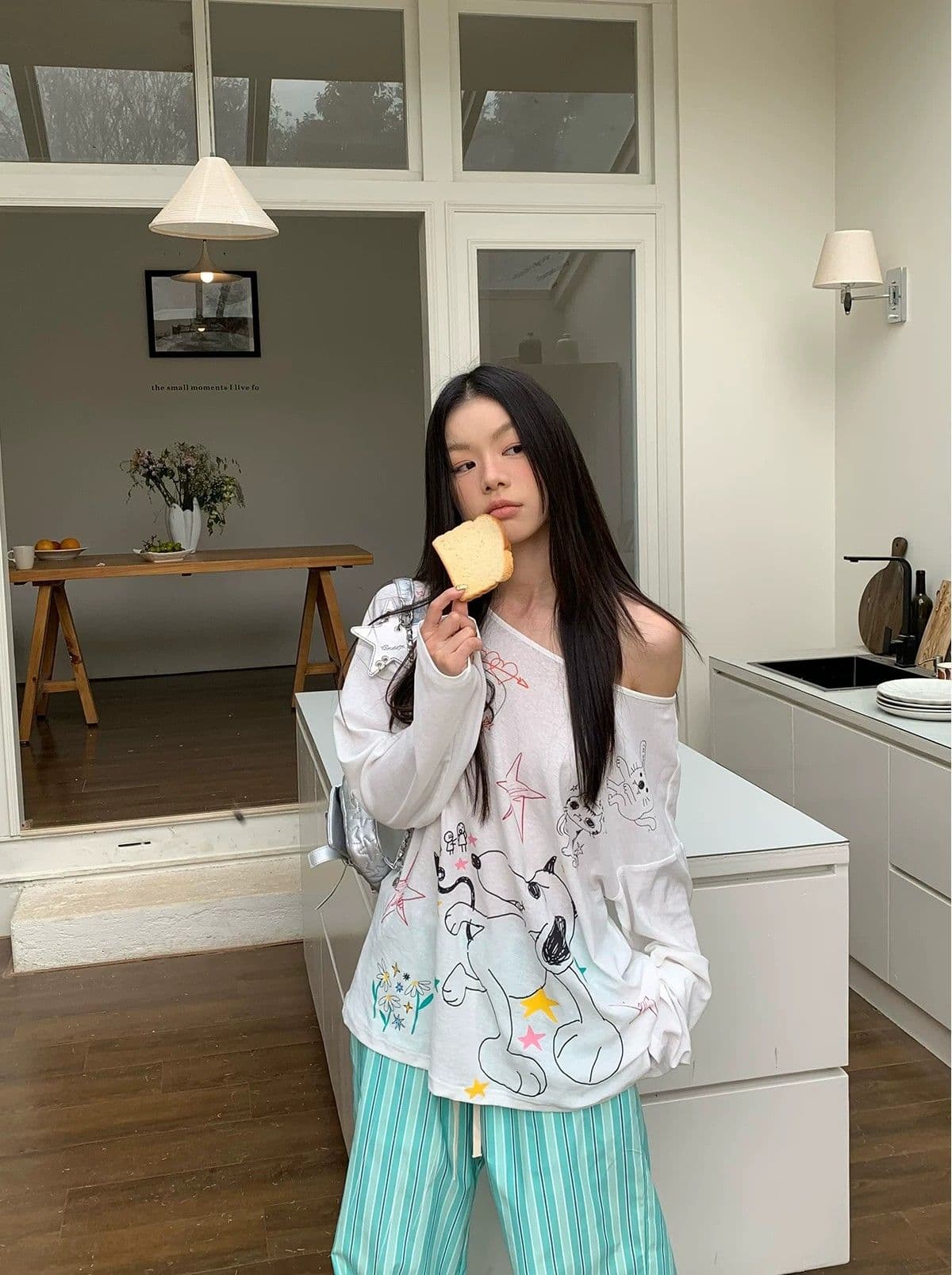 원본 것 얇은 스타일 긴팔 티셔츠 여성 초기 가을 루즈핏 자외선 차단 블라우스 맨위 상세 이미지 8