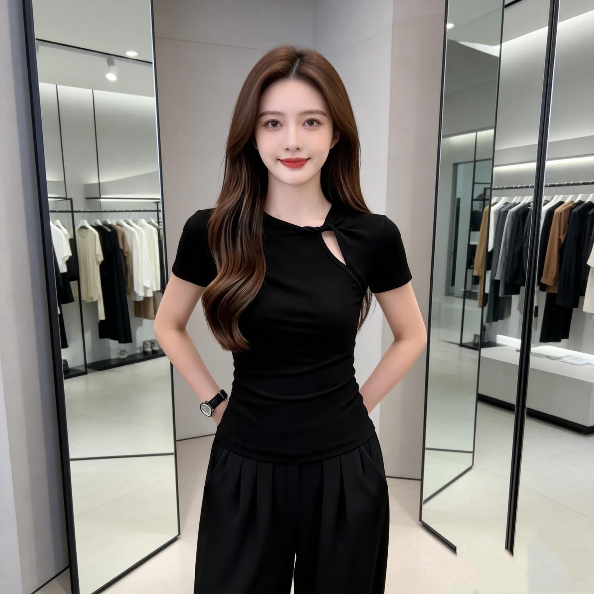 260 그램 사람들 면 순수한 욕망 달콤한 핫걸 반팔 티셔츠 여자 여름 몸매 가꾸기 슬림해 보이는 긍정적 인 어깨 홀로우 아웃 쇼트 스타일 맨위 이미지 5