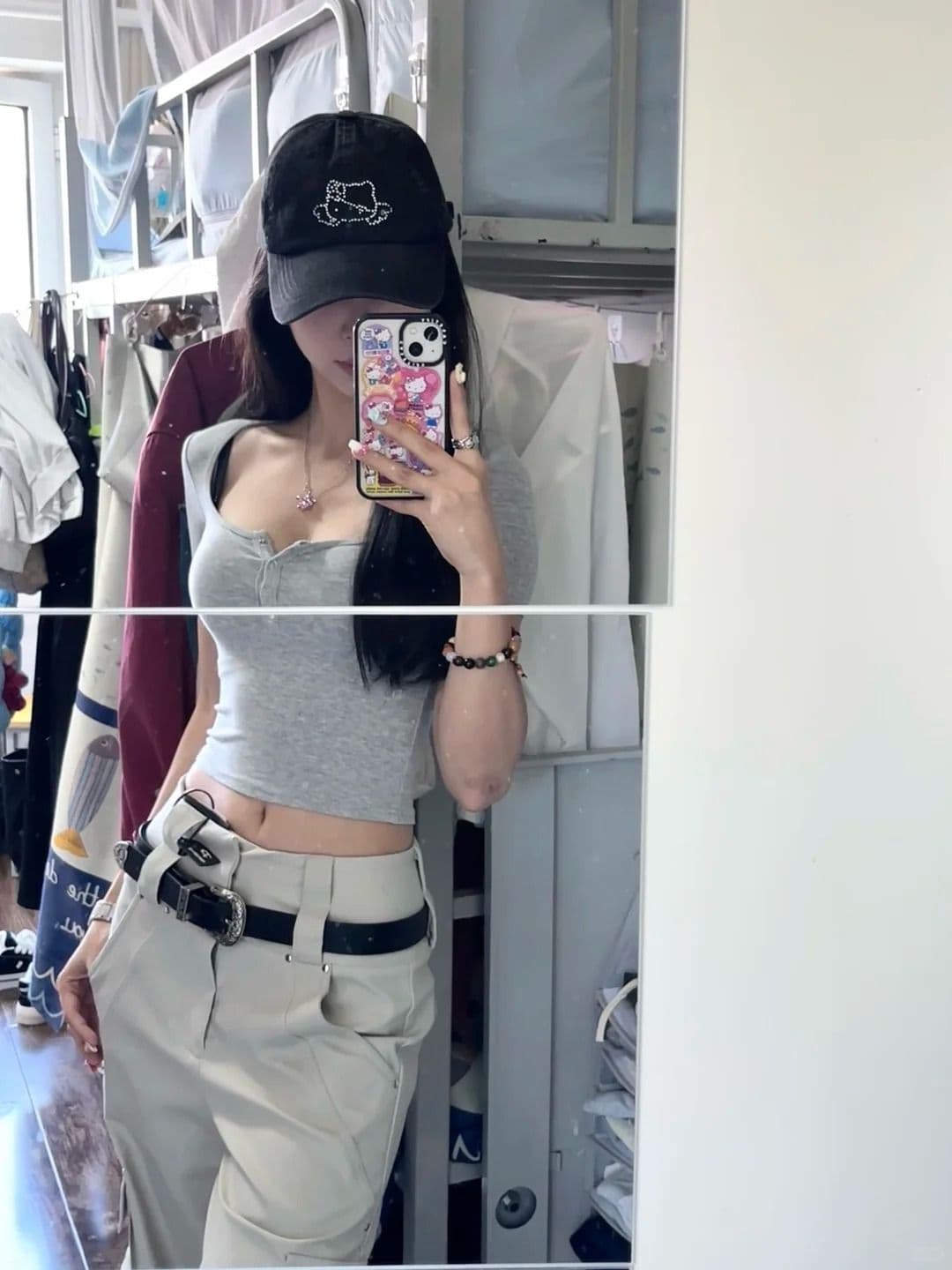 원본 품질 아메리칸 핫걸 반 개방 칼라 반팔 티셔츠 타이트 쇼트 스타일 맨위 상세 이미지 4