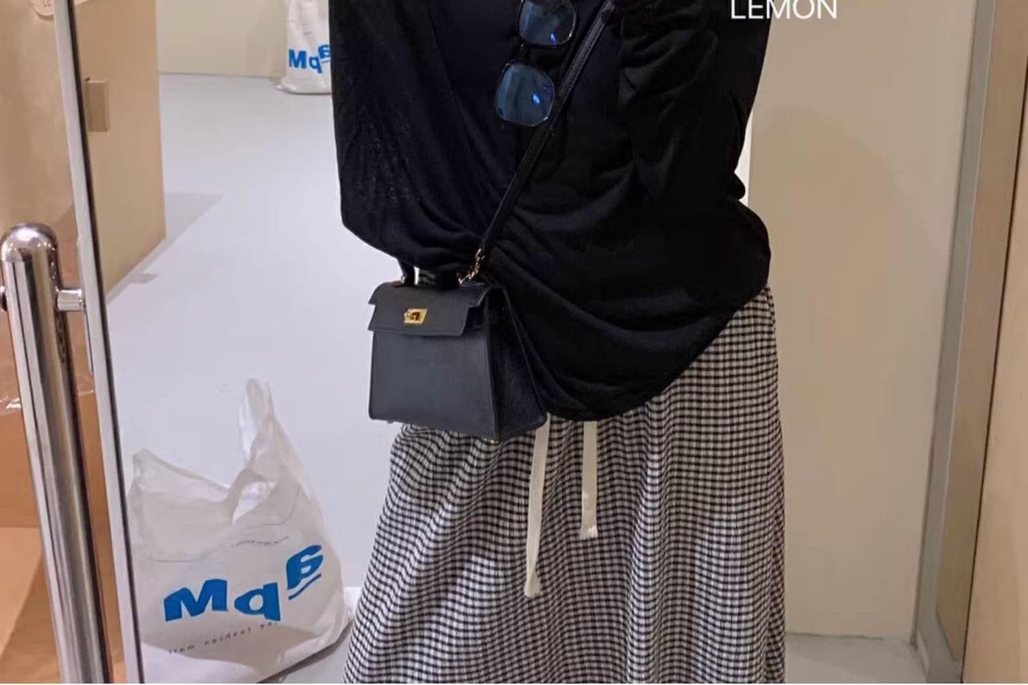 대나무 마디 리브 V넥 긴팔 자외선 차단 블라우스 외부 가져 가라. 셔츠 Tulle 맨위 상세 이미지 12