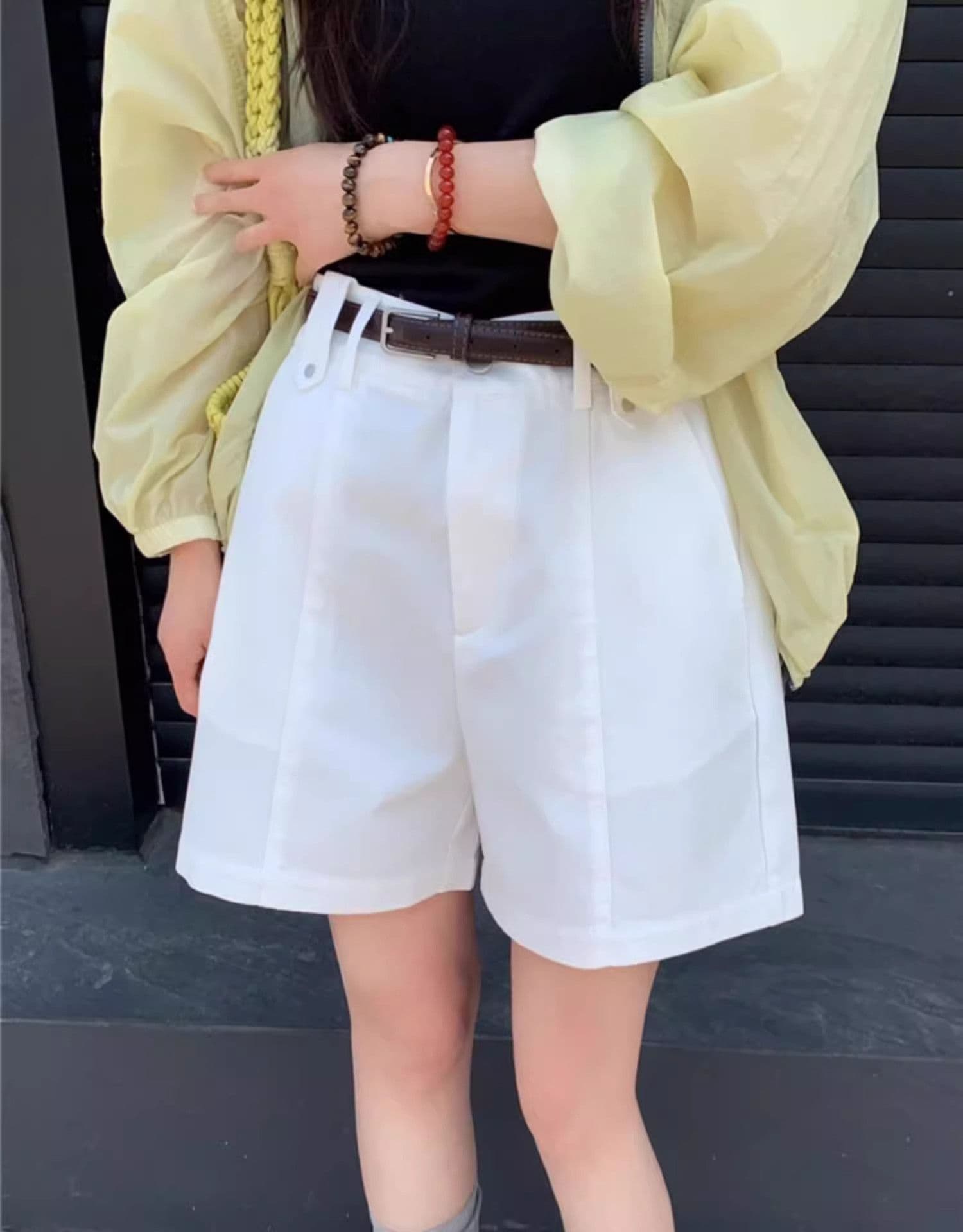 워시 물 순면 캐주얼 반바지 여성 여름 새로운 슬림해 보이는 다용도 와이드 레그 팬츠 핫 바지 상세 이미지 24