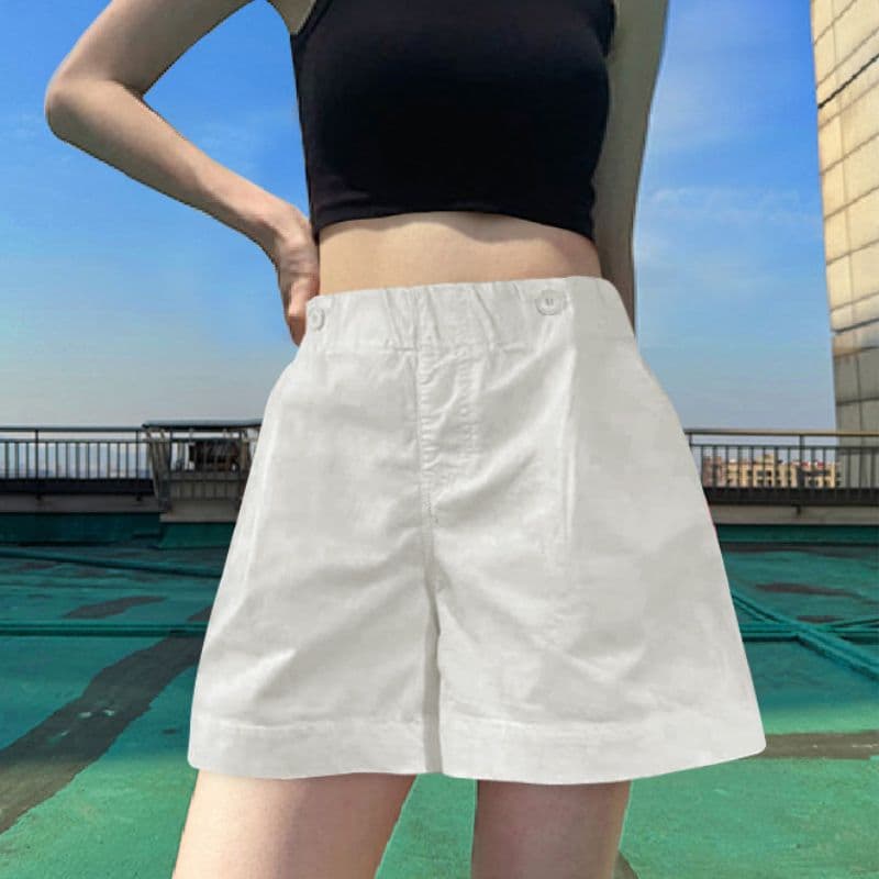 짧은 바지 순면 여성 2026 여름 새로운 외출용 캐주얼 다용도 와이드 레그 팬츠 루즈핏 슬림해 보이는 하이웨이스트 핫 바지 트렌디