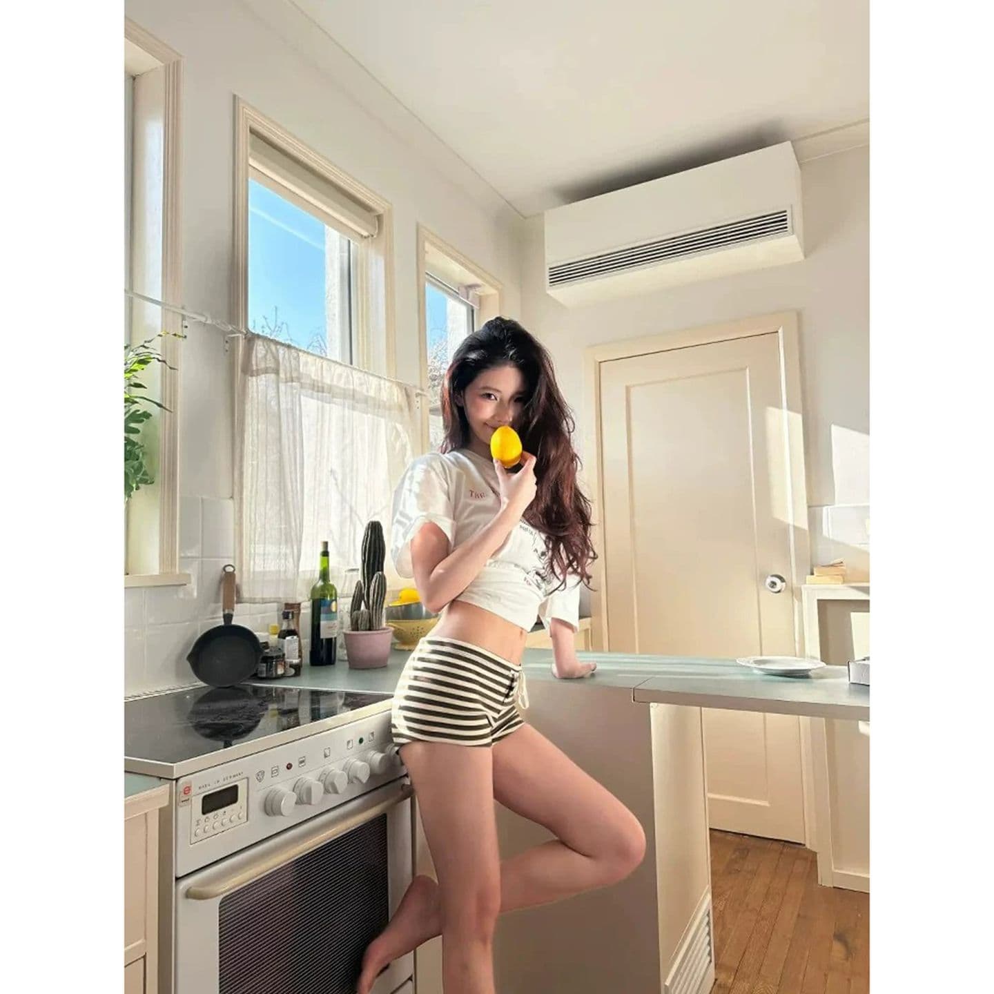 원본 품질 휴가 비스듬한 어깨 반팔 티셔츠 여름 루즈핏 맨위