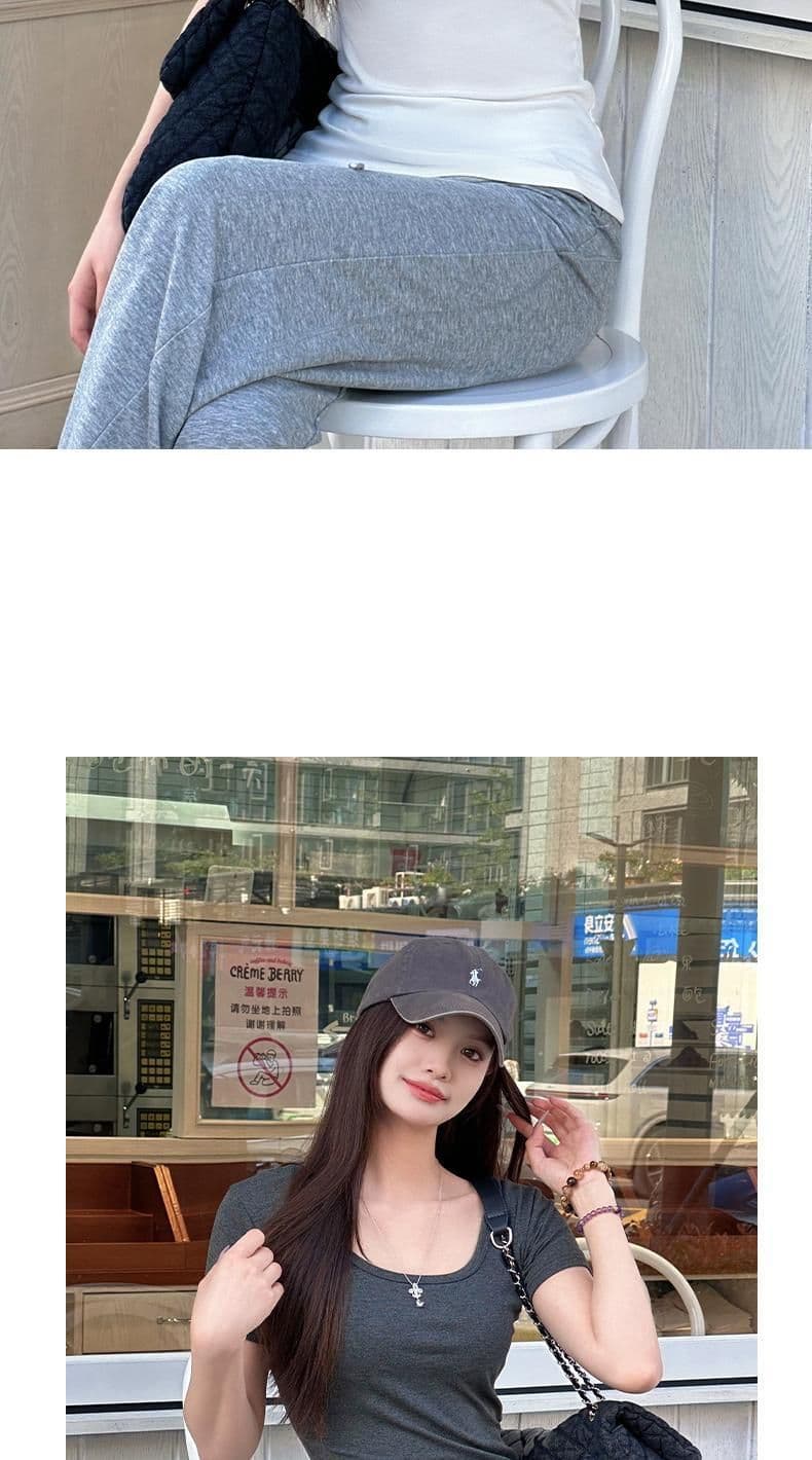 긍정적 인 어깨 허리 수축 루즈핏 u 칼라 슬림해 보이는 다용도 느긋한 바람 여름 여성 단색 디자인 센스 도루 센스 맨위 상세 이미지 12