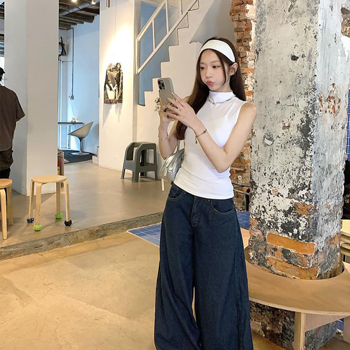 모달 260 그램 반하이넥 민소매 만나는 쇼트 스타일 조끼 여성 여름 슬립 몸매 가꾸기 슬림해 보이는 맨위 이미지 2