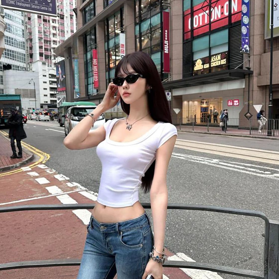 모달 260 그램 화이트 긍정적 인 어깨 세련된 차가운 센스 반팔 허리 수축 몸매 가꾸기 다용도 쇼트 스타일 맨위 이미지 3