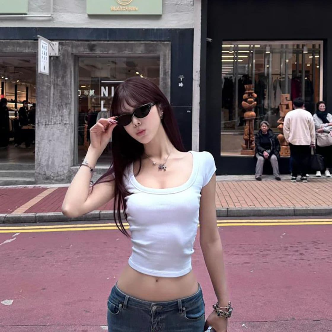 모달 260 그램 화이트 긍정적 인 어깨 세련된 차가운 센스 반팔 허리 수축 몸매 가꾸기 다용도 쇼트 스타일 맨위 이미지 2