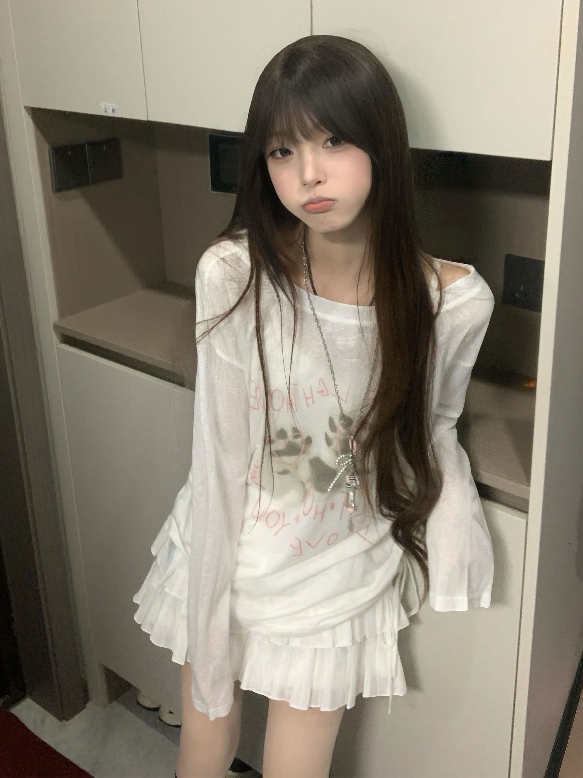 170 그램 눈꽃 면 35 라이 경기 서울 35 면 30 폴리 에스터 비스듬한 어깨 펌프 로프 긴팔 여성 오프숄더 루즈핏 자외선 차단 블라우스 상세 이미지 2