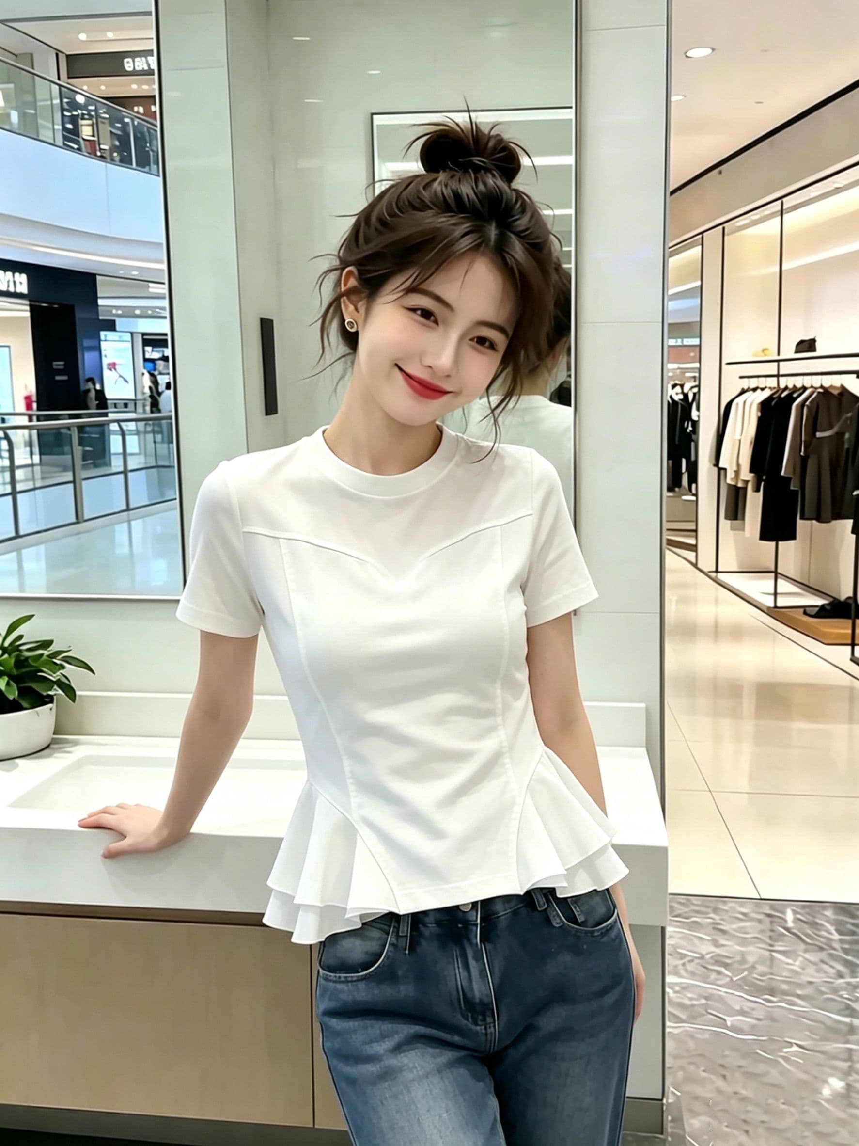 210 그램 40 좋은 면 1 12026 여름 새로운 한국 스타일 반팔 티셔츠 여성 디자인 센스 상세 이미지 4